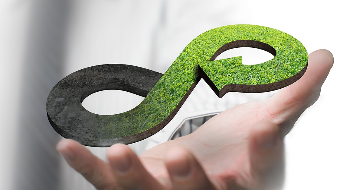 Green circular economy concept