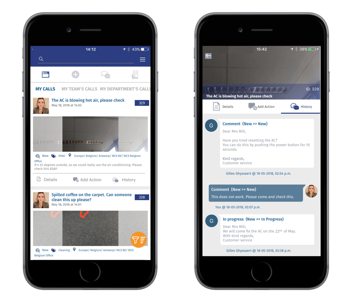 Mobile Serviceanfrage